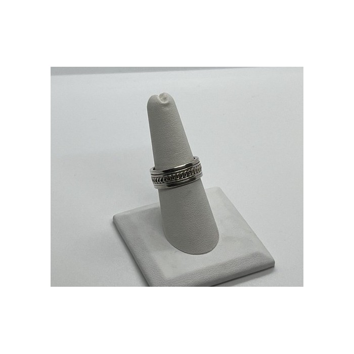 925 Sterling Silver & Spinner Geo Art Ring Size 7