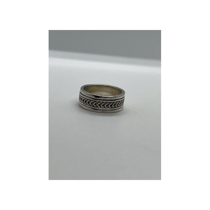 925 Sterling Silver & Spinner Geo Art Ring Size 7
