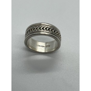 925 Sterling Silver & Spinner Geo Art Ring Size 7