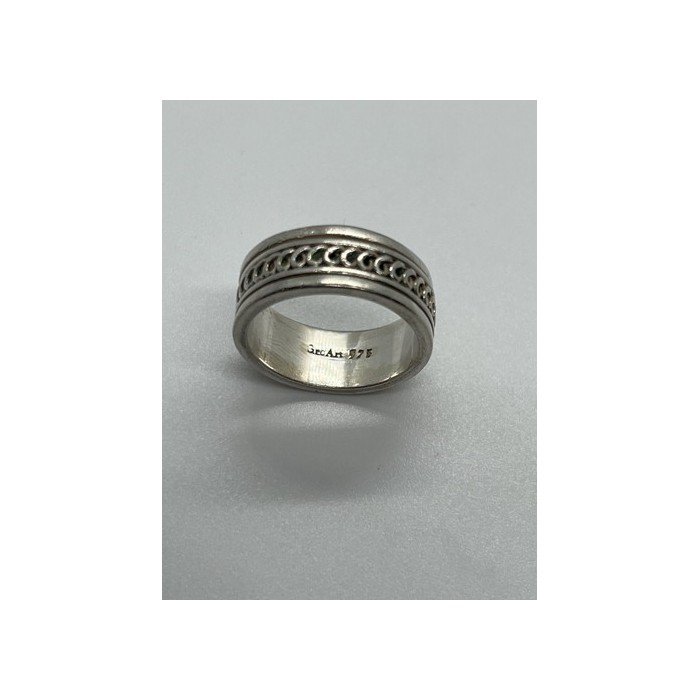 925 Sterling Silver & Spinner Geo Art Ring Size 7