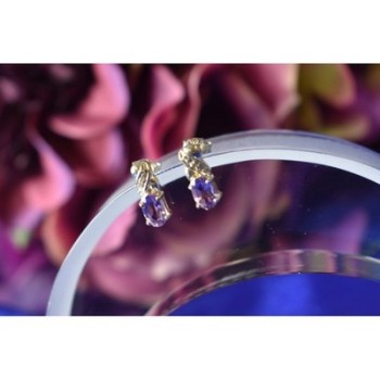 925 Sterling Silver Purple Iolite Stud Earrings