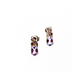 925 Sterling Silver Purple Iolite Stud Earrings