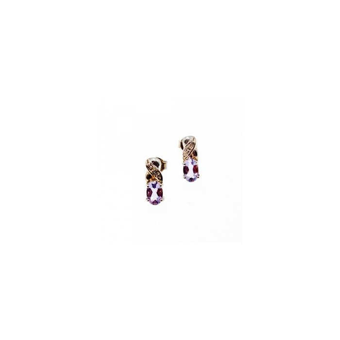 925 Sterling Silver Purple Iolite Stud Earrings
