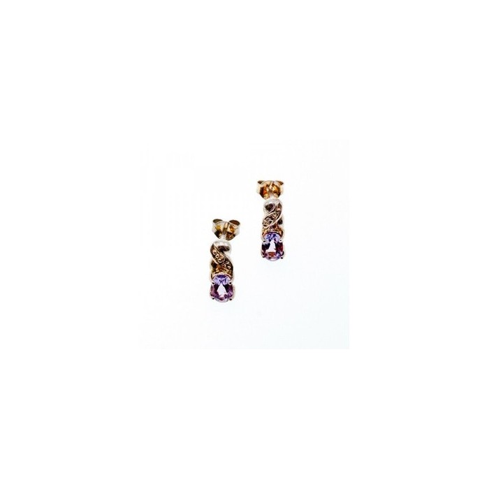 925 Sterling Silver Purple Iolite Stud Earrings