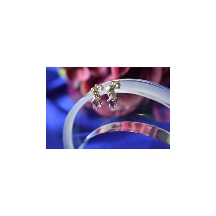 925 Sterling Silver Purple Iolite Stud Earrings