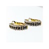 925 Sterling Silver Gold Plated Black Spinel Earrings