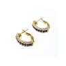 925 Sterling Silver Gold Plated Black Spinel Earrings