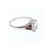925 Sterling Silver Goshenite & Garnet Ring Size 8