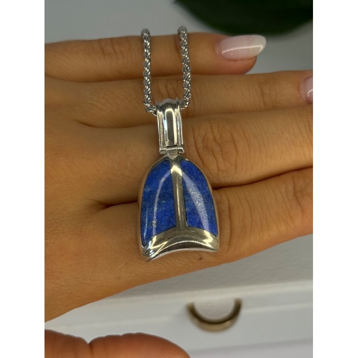 Vintage 925 Sterling Silver Sodalite Necklace Length 20 inch