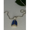 Vintage 925 Sterling Silver Sodalite Necklace Length 20 inch