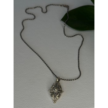 Elegant Vintage 925 Sterling Silver Marcasite Necklace Length 17.5 inch