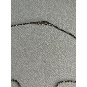 Elegant Vintage 925 Sterling Silver Marcasite Necklace Length 17.5 inch