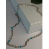 Beautiful 925 Sterling Silver Turquoise Necklace Length 24 inch