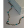 Beautiful 925 Sterling Silver Turquoise Necklace Length 24 inch
