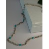Beautiful 925 Sterling Silver Turquoise Necklace Length 24 inch