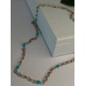 Beautiful 925 Sterling Silver Turquoise Necklace Length 24 inch