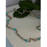 Beautiful 925 Sterling Silver Turquoise Necklace Length 24 inch
