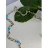 Beautiful 925 Sterling Silver Turquoise Necklace Length 24 inch