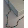 Beautiful 925 Sterling Silver Turquoise Necklace Length 24 inch