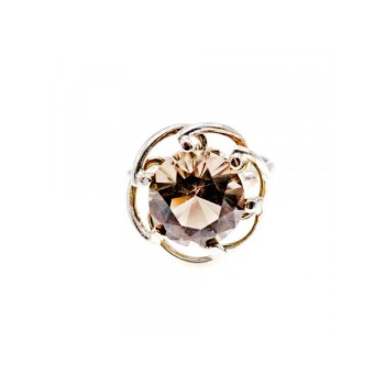 925 Sterling Silver Brown Tourmaline Ring Size 6.5