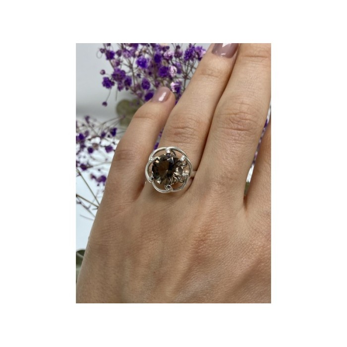 925 Sterling Silver Brown Tourmaline Ring Size 6.5