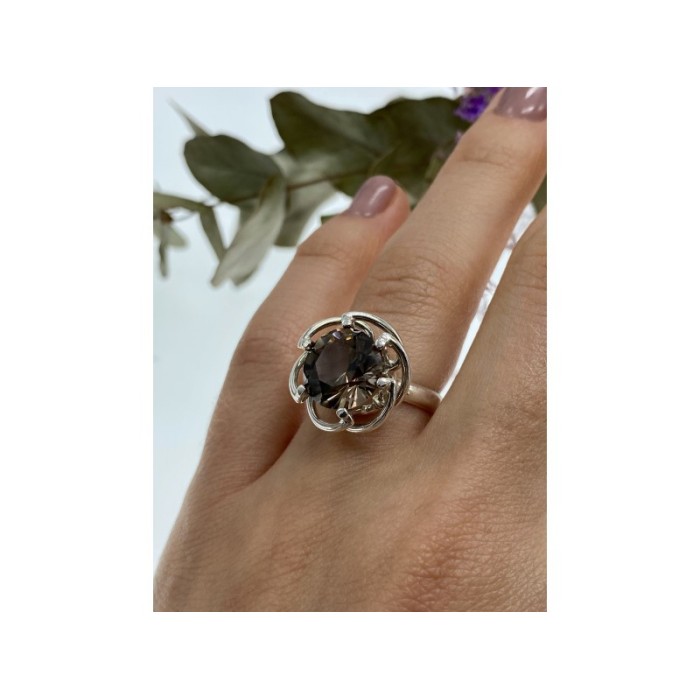 925 Sterling Silver Brown Tourmaline Ring Size 6.5