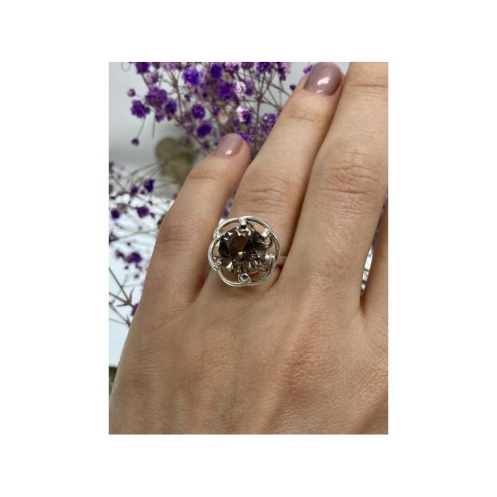 925 Sterling Silver Brown Tourmaline Ring Size 6.5