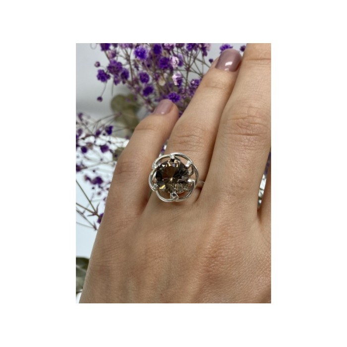 925 Sterling Silver Brown Tourmaline Ring Size 6.5