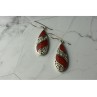 Vintage 925 Sterling Silver Red Jasper Earrings