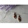 Vintage 925 Sterling Silver Red Jasper Earrings