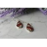 Vintage 925 Sterling Silver Red Jasper Earrings