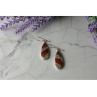 Vintage 925 Sterling Silver Red Jasper Earrings