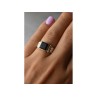 925 Sterling Silver Black Agate Signet Ring Size 6.5