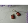 Vintage 925 Sterling Silver Red Jasper Earrings