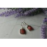 Vintage 925 Sterling Silver Red Jasper Earrings