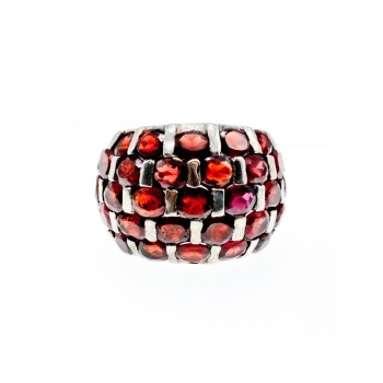 925 STERLING SILVER GARNET RING SIZE 8