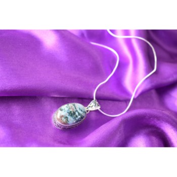 925 STERLING SILVER  JASPER CHAIN WITH PENDANT