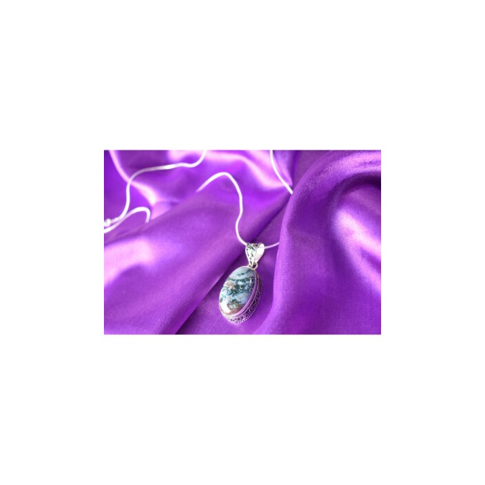 925 STERLING SILVER  JASPER CHAIN WITH PENDANT