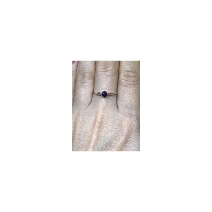 925 Sterling Silver Purple CZ Ring Size 8.5