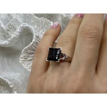 925 STERLING SILVER SPESSARTINE & GOSHENITE RING SIZE 6.5