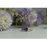925 Sterling Silver Amethyst & CZ Ring Size 8