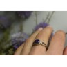 925 Sterling Silver Amethyst & CZ Ring Size 8