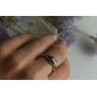 925 Sterling Silver Amethyst & CZ Ring Size 8