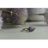 925 Sterling Silver Amethyst & CZ Ring Size 8