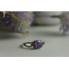 925 Sterling Silver Amethyst & CZ Ring Size 8