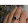 925 Sterling Silver Amethyst & CZ Ring Size 8