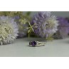 925 Sterling Silver Amethyst & CZ Ring Size 8