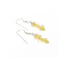 925 Sterling Silver Yellow Agate & Mother Of Pearl Earrings
