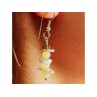 925 Sterling Silver Yellow Agate & Mother Of Pearl Earrings