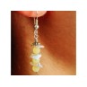925 Sterling Silver Yellow Agate & Mother Of Pearl Earrings